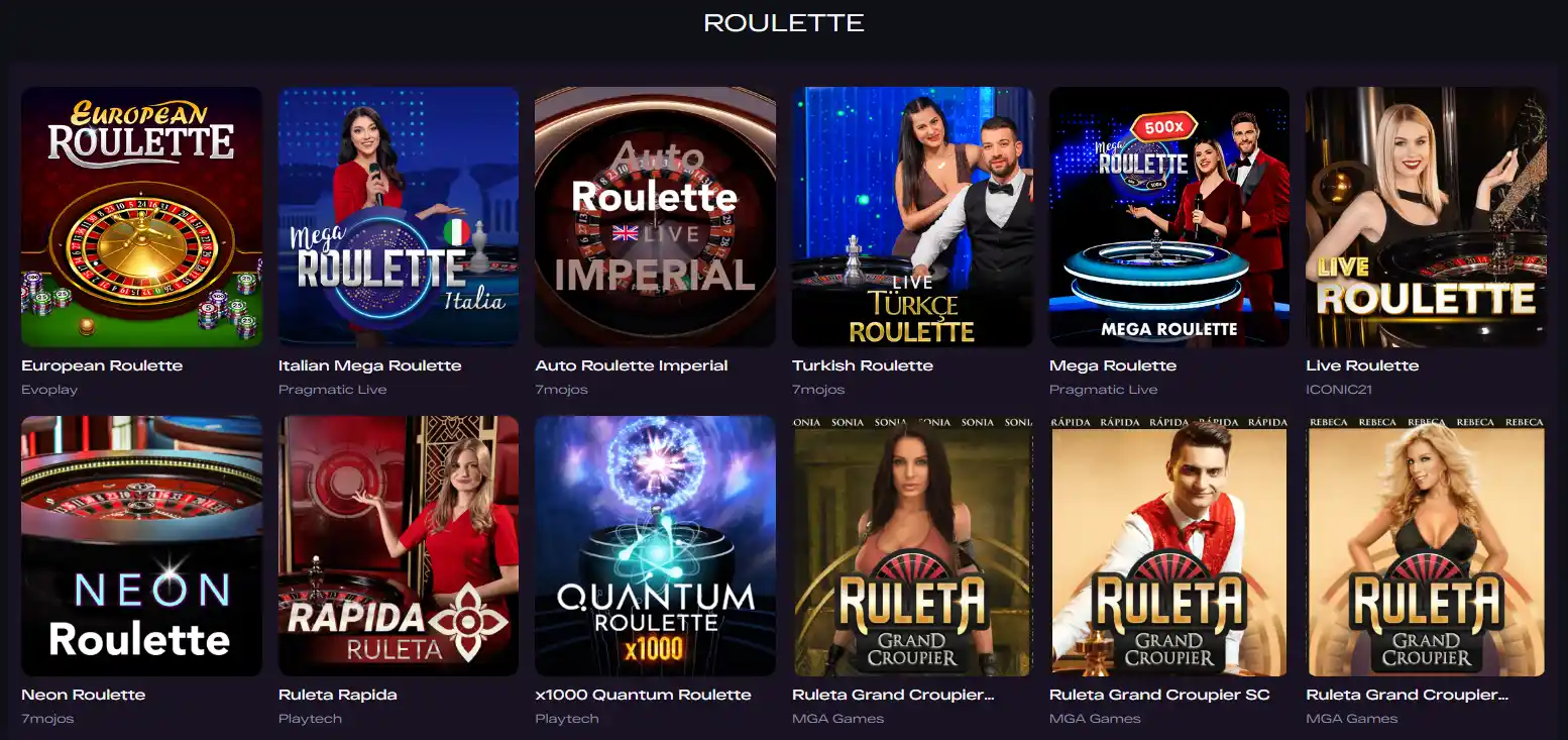 Liste over de bedste roulette-spil på GlitchSpin Casino